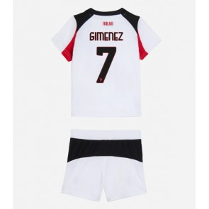 AC Milan Santiago Gimenez #7 Udebanetrøje Børn 2025-26 Kortærmet (+ Korte bukser)